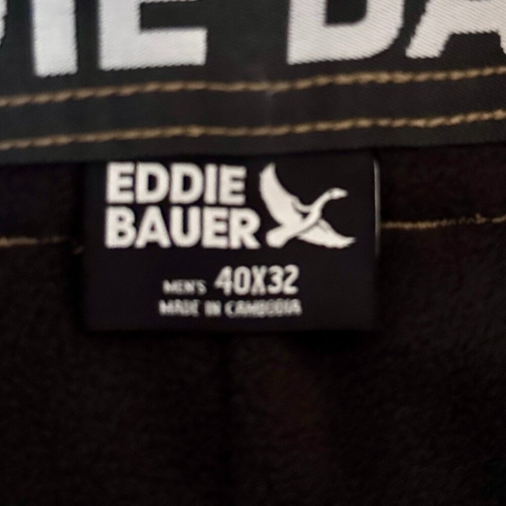 Eddie Bauer Men's Rainier Fleece Lined Pant Size 40X32 Tan Stretch Fit (NEW) - Picture 5 of 16